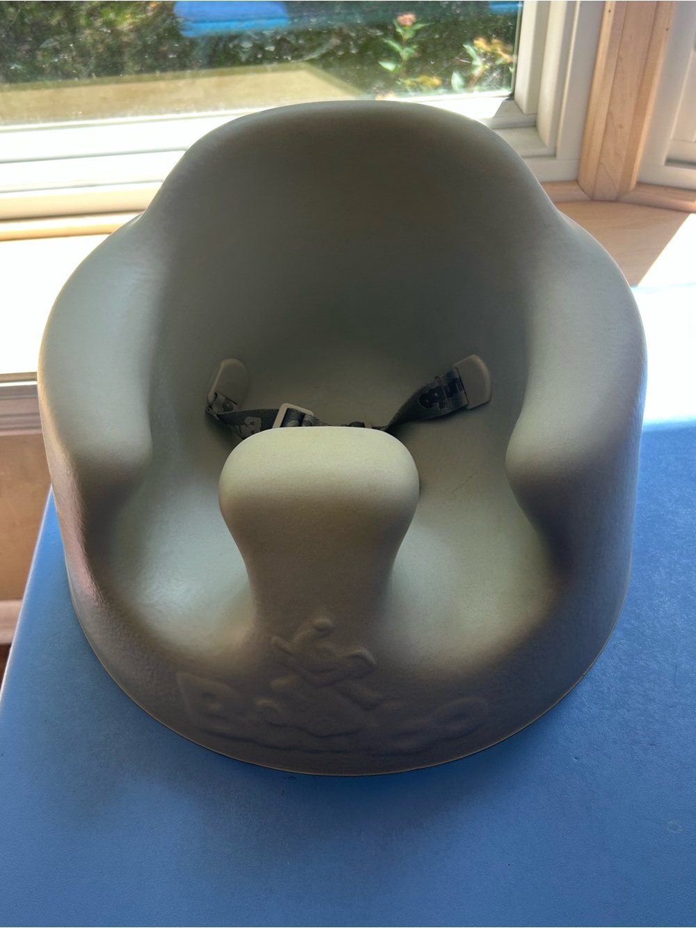 Baby Floor Seat - Gray Infant Support Seat with Safety Strap